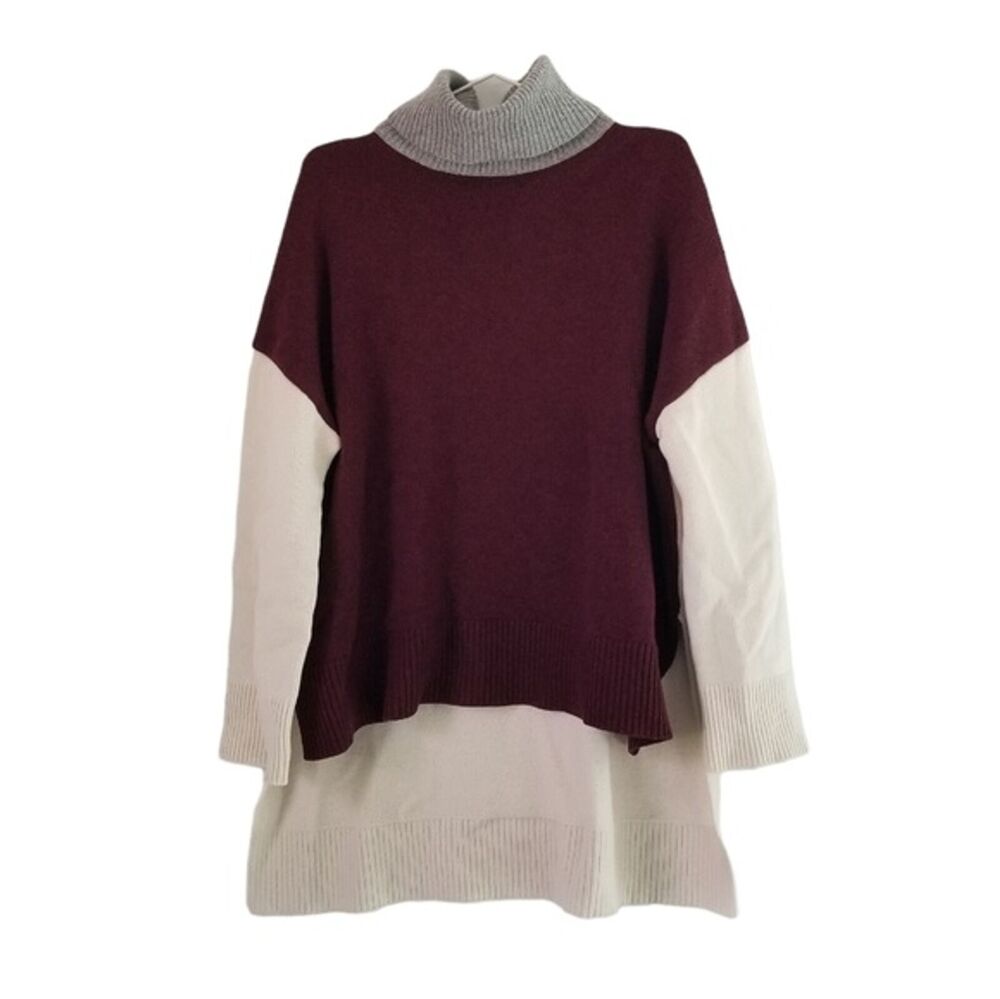 Co Oversized Maroon Turtleneck Sweater size XS